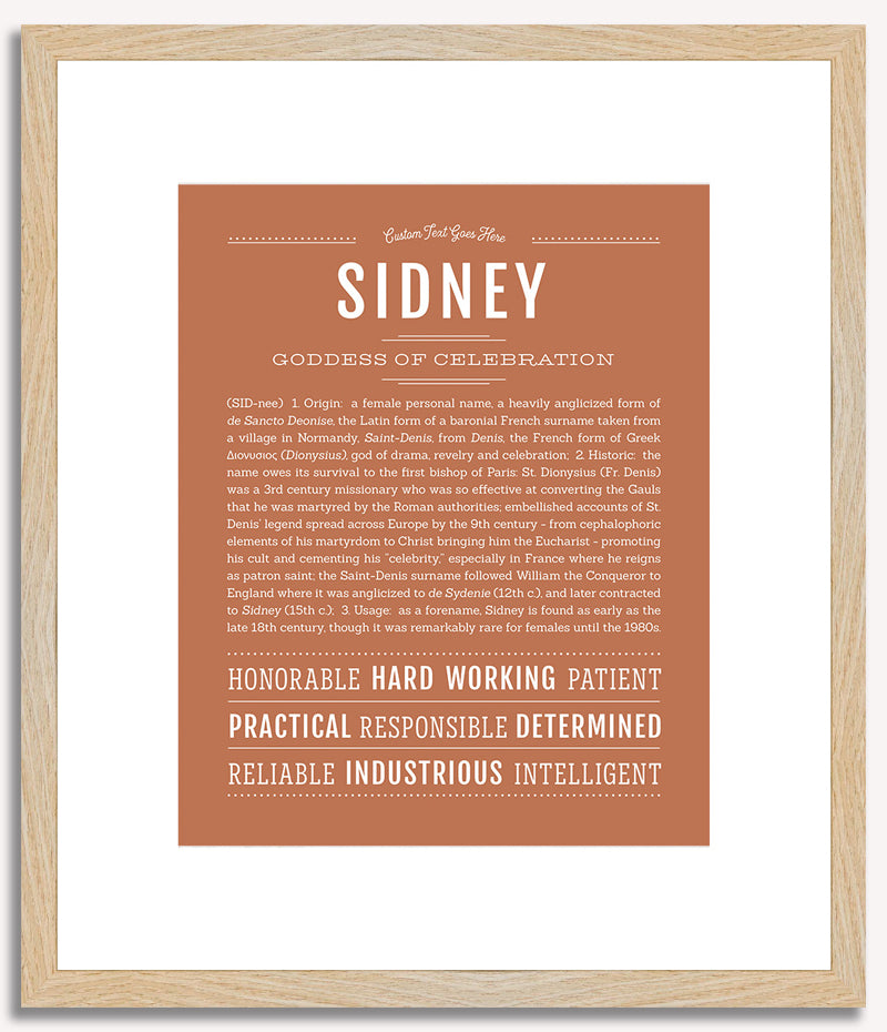 Sidney (female) | Name Art Print