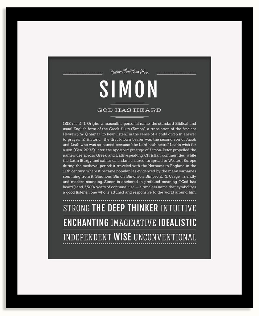 Frame Options | Charcoal Gray | Black Frame, Matted