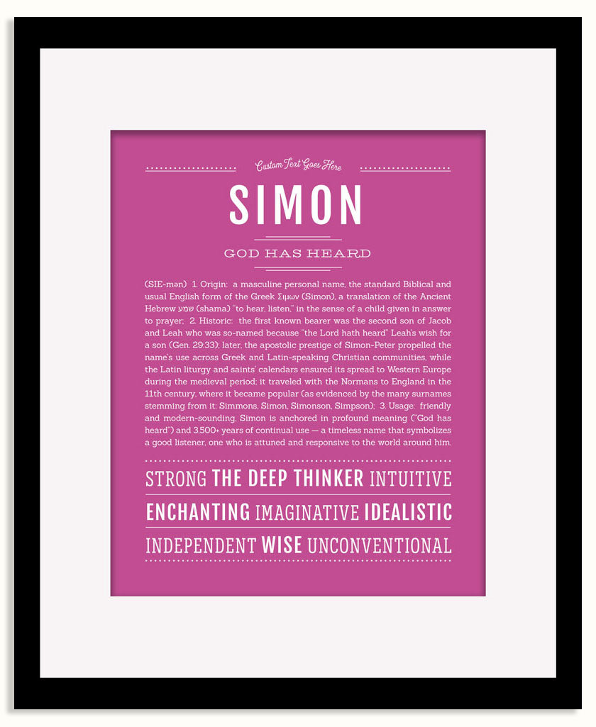 Frame Options | Dark Pink | Black Frame, Matted
