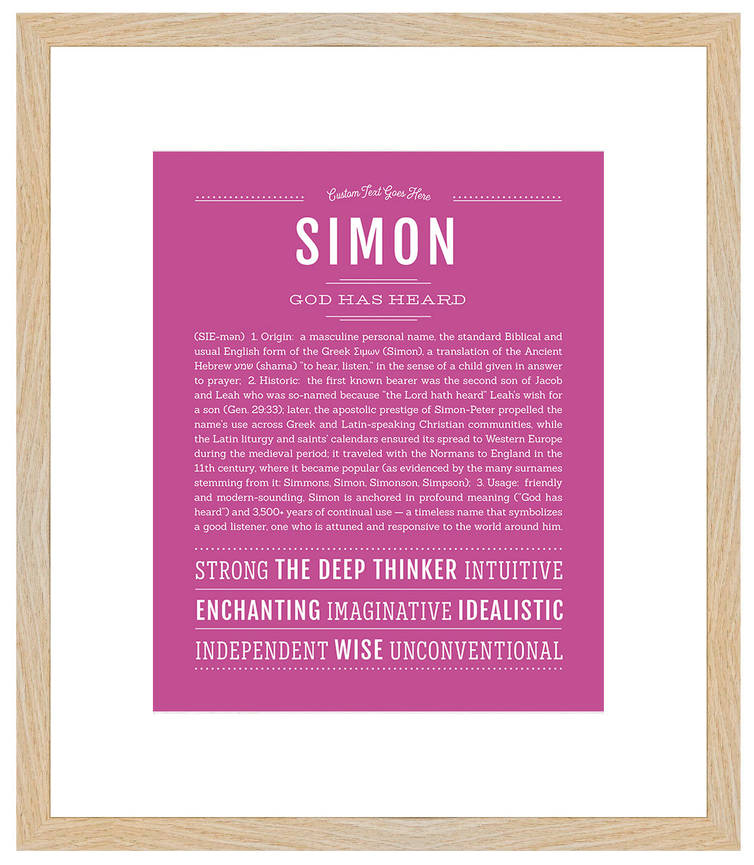 Frame Options | Dark Pink | Maple Frame, Matted