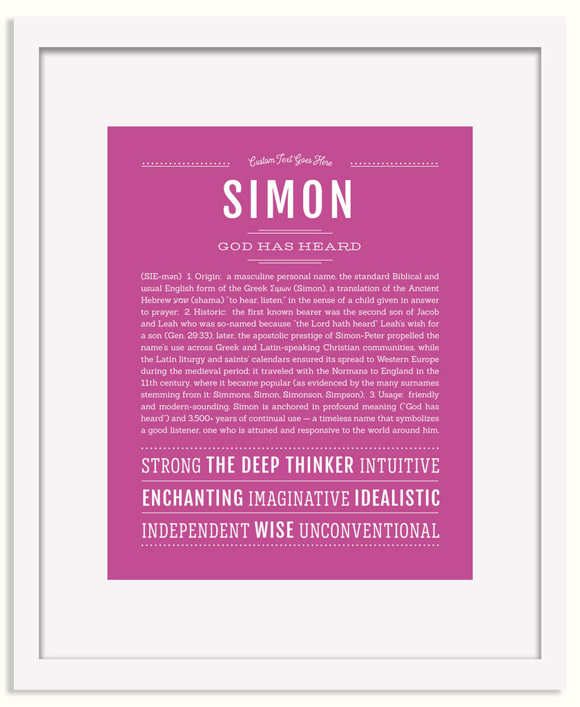 Frame Options | Dark Pink | White Frame, Matted
