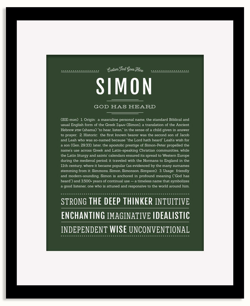 Frame Options | Deep Forest | Black Frame, Matted
