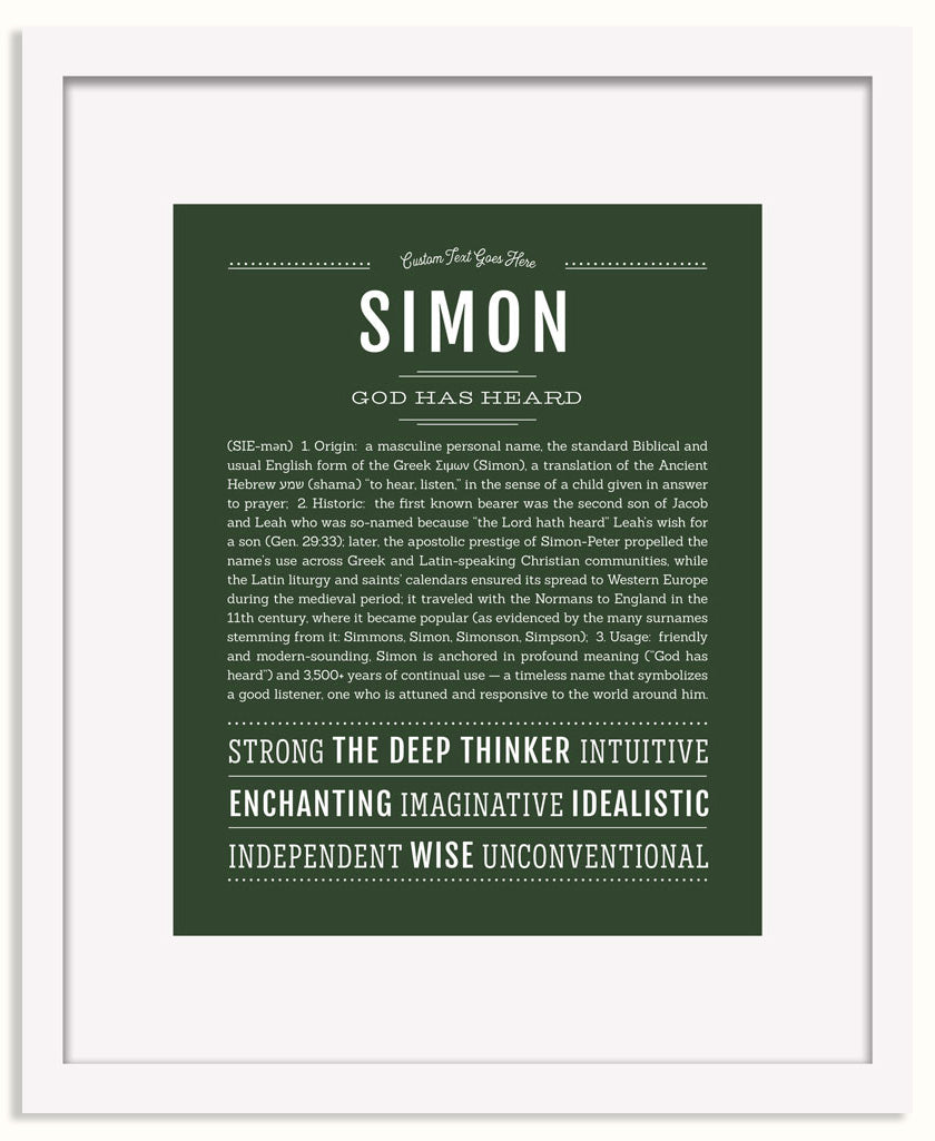 Frame Options | Deep Forest | White Frame, Matted