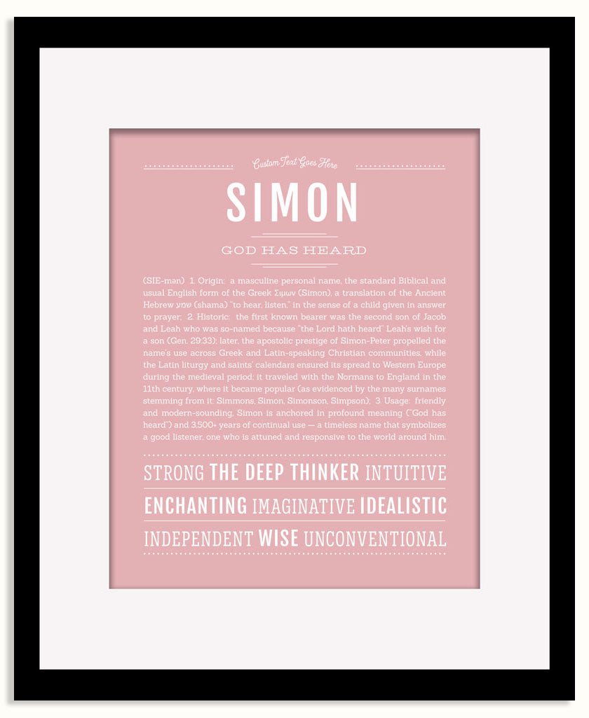Frame Options | Dusty Rose | Black Frame, Matted
