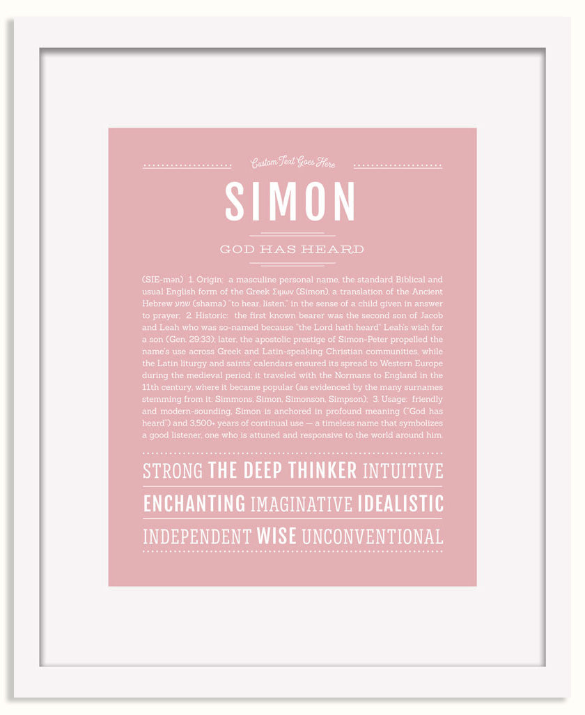 Frame Options | Dusty Rose | White Frame, Matted