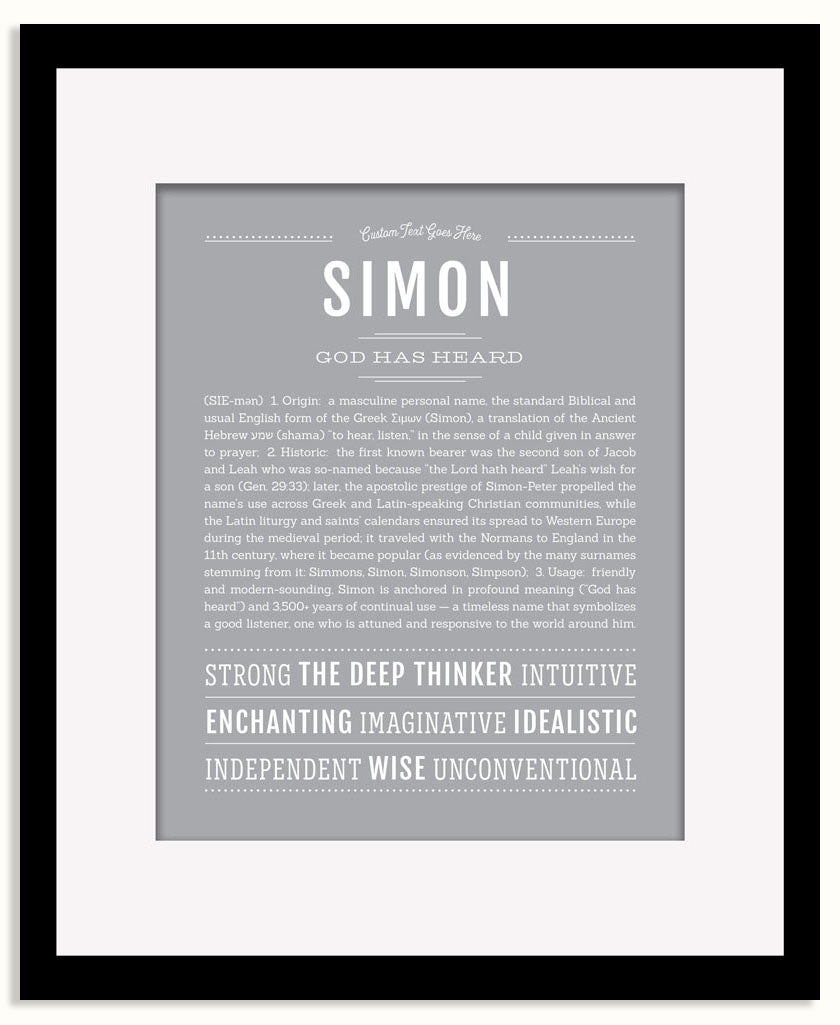 Frame Options | Light Gray | Black Frame, Matted