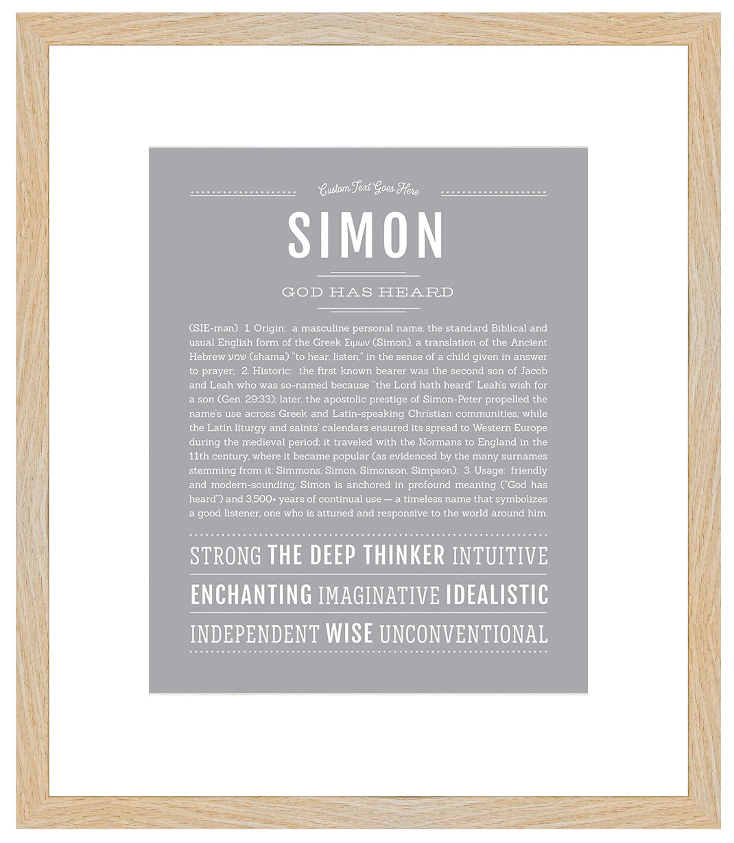 Frame Options | Light Gray | Maple Frame, Matted