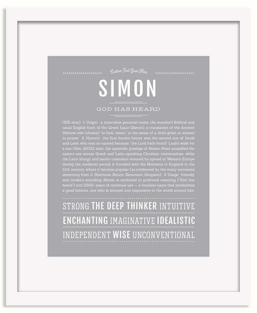 Frame Options | Light Gray | White Frame, Matted