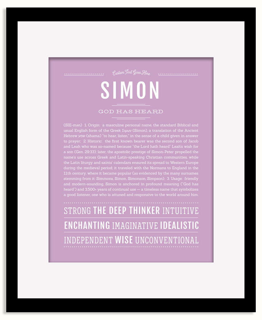 Frame Options | Lilac | Black Frame, Matted