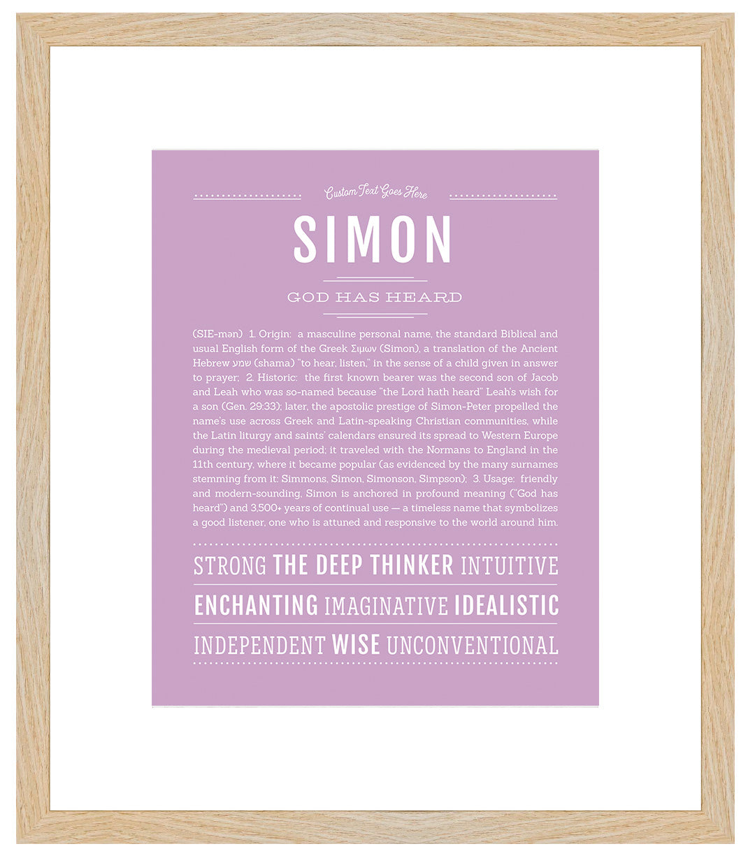 Frame Options | Lilac | Maple Frame, Matted