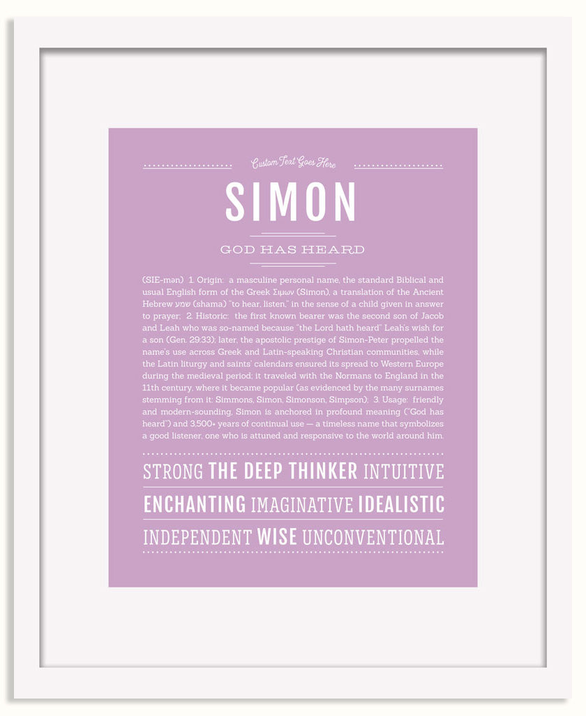 Frame Options | Lilac | White Frame, Matted