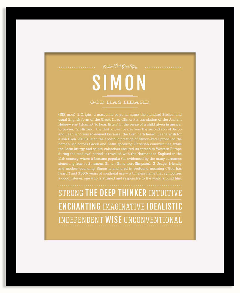 Frame Options | Matte Gold | Black Frame, Matted