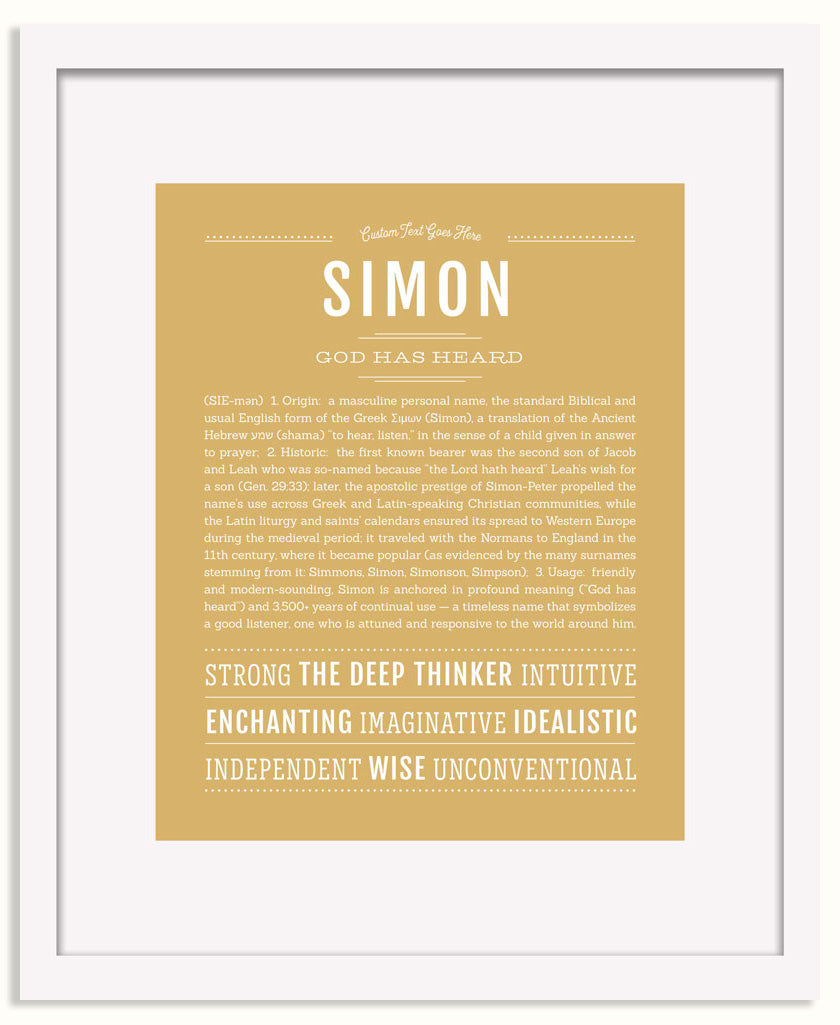 Frame Options | Matte Gold | White Frame, Matted