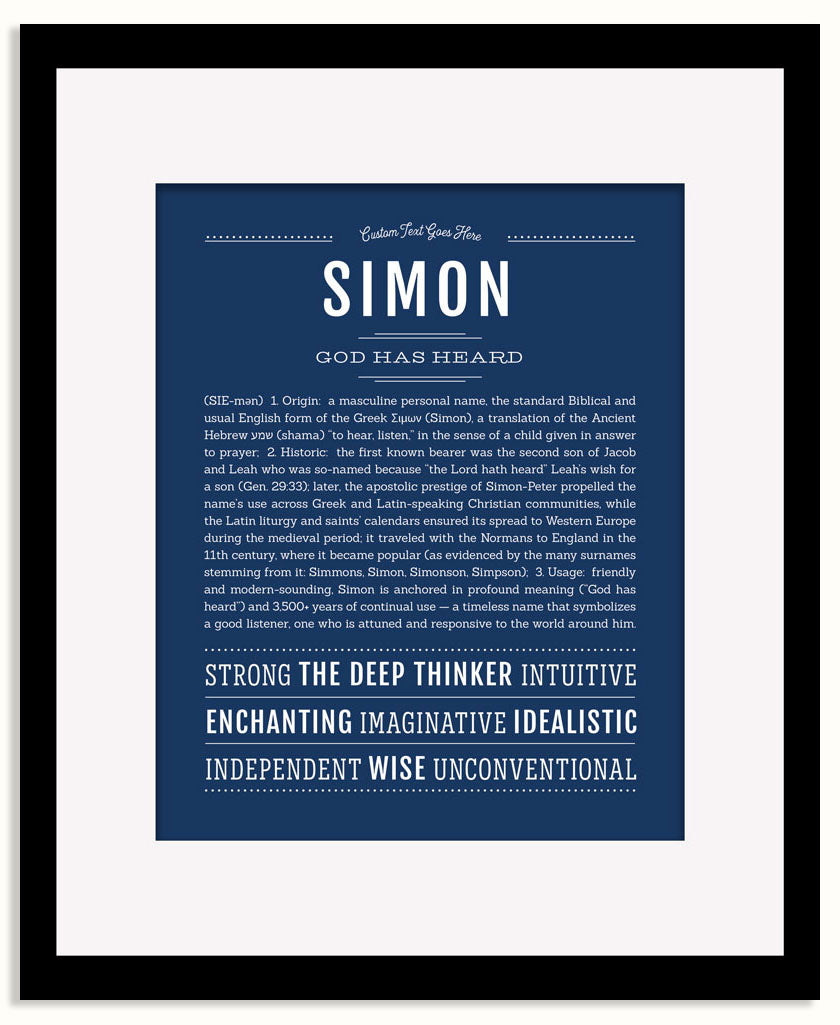 Frame Options | Midnight Blue | Black Frame, Matted