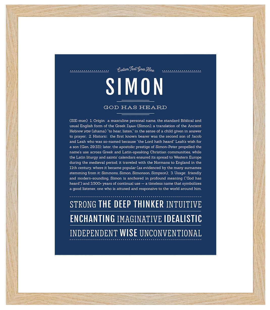 Frame Options | Midnight Blue | Maple Frame, Matted