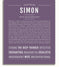 Simon Personalized Name Meaning Art Prints – Name Stories