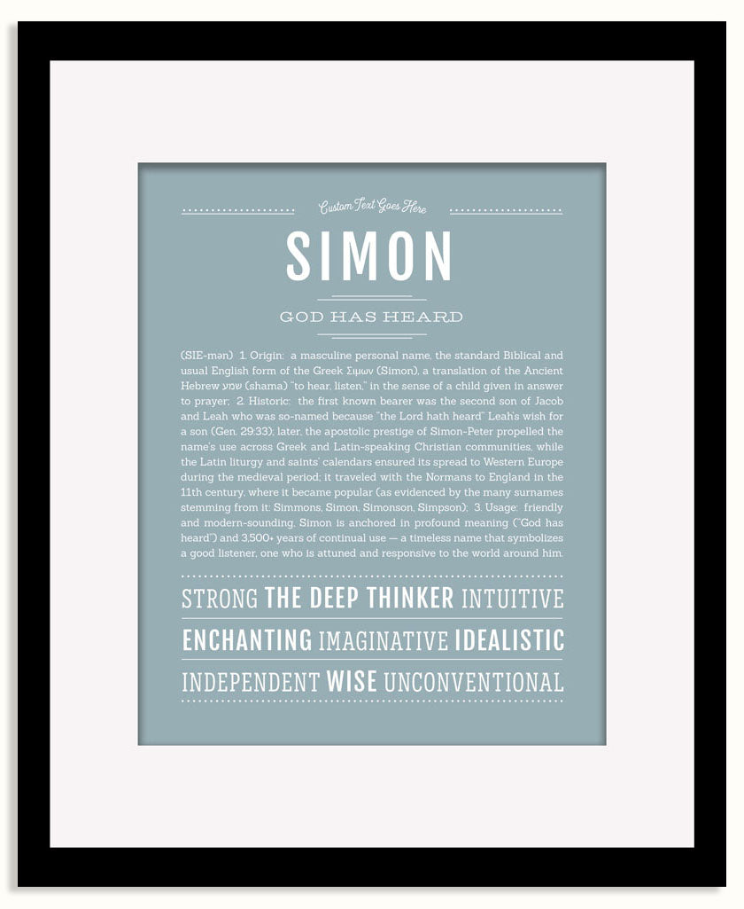 Frame Options | Powder Blue | Black Frame, Matted