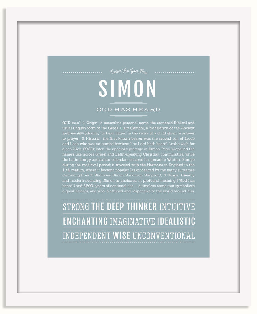 Frame Options | Powder Blue | White Frame, Matted