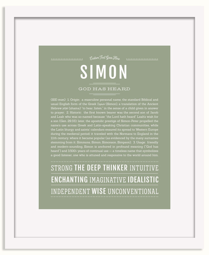Frame Options | Sage | White Frame, Matted