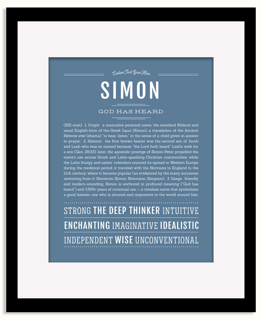 Frame Options | Steele Blue | Black Frame, Matted