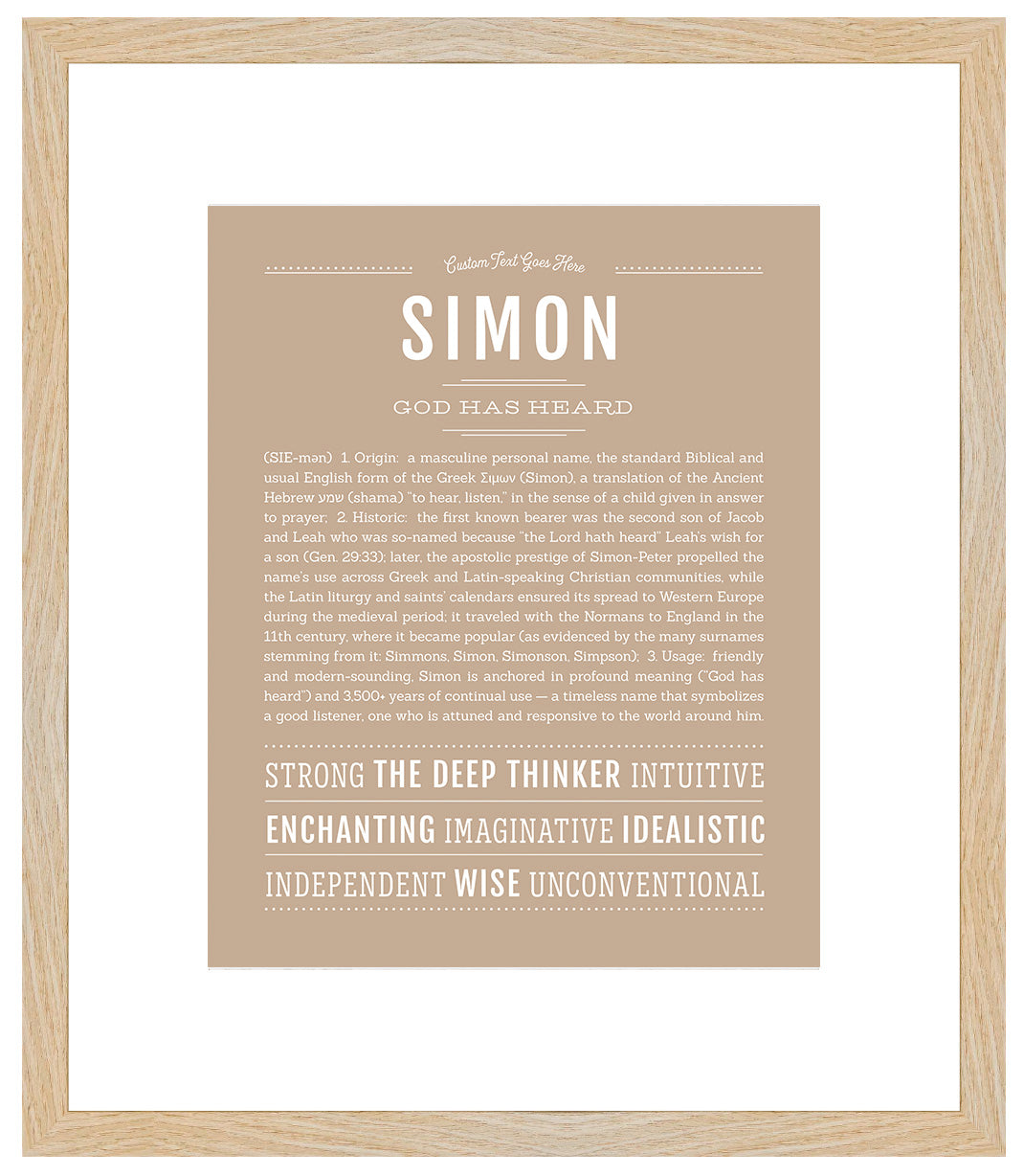 Frame Options | Tan | Maple Frame, Matted
