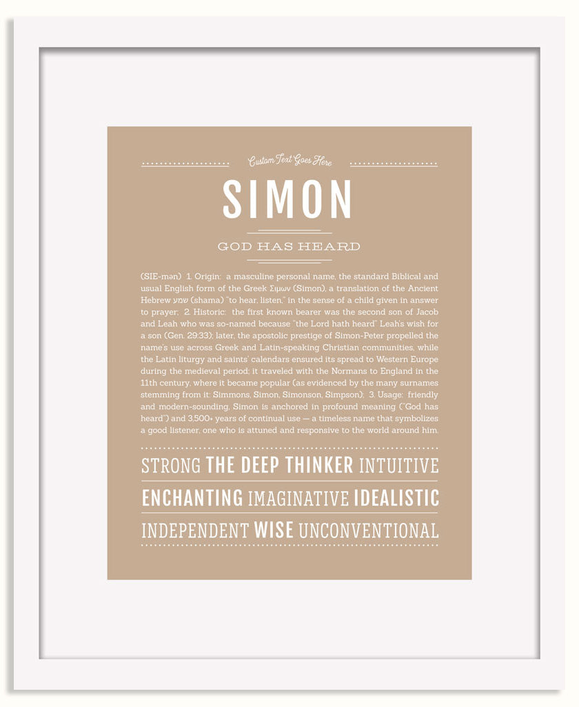 Frame Options | Tan | White Frame, Matted
