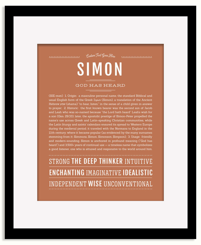Frame Options | Terra Cotta | Black Frame, Matted