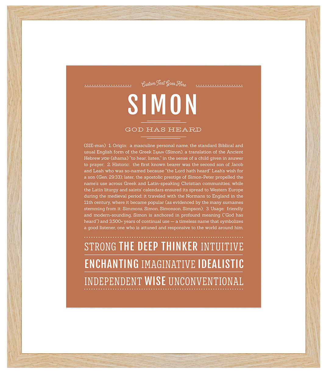 Frame Options | Terra Cotta | Maple Frame, Matted