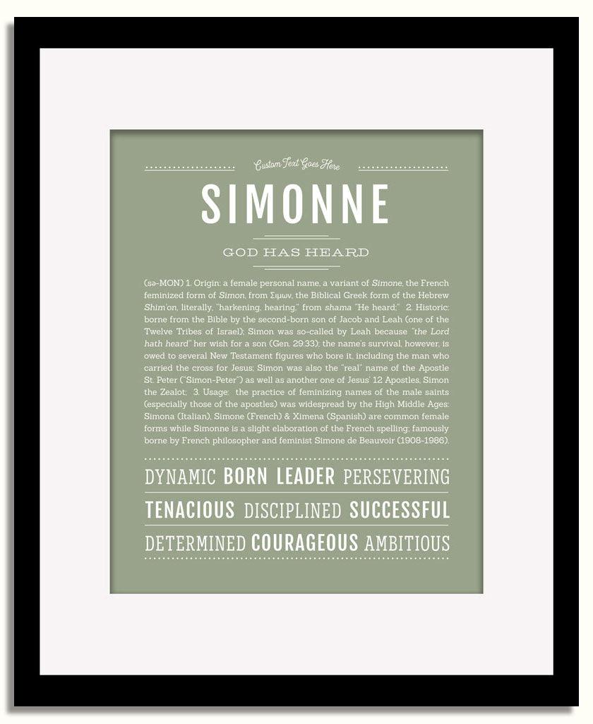 Frame Options | Sage | Black Frame, Matted