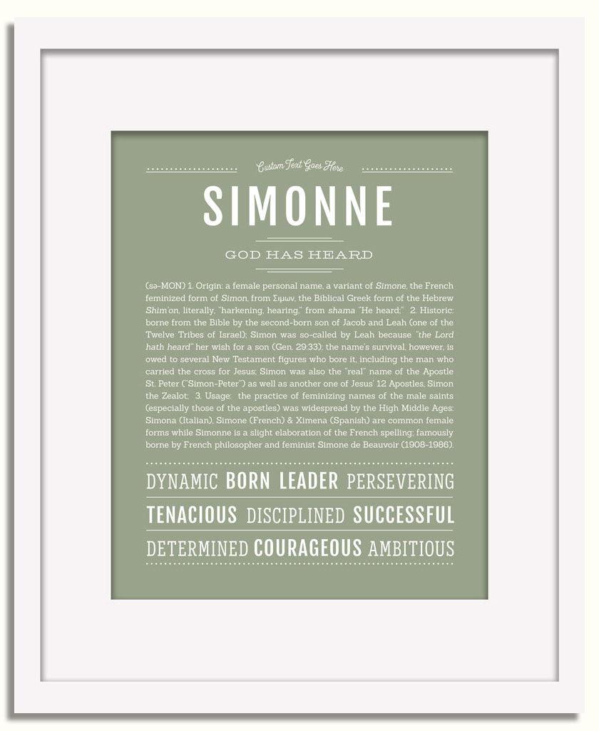 Frame Options | Sage | White Frame, Matted