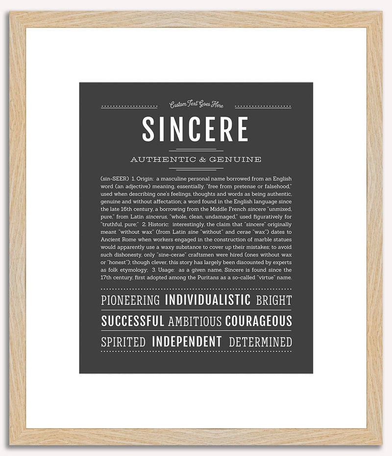 Sincere | Name Art Print