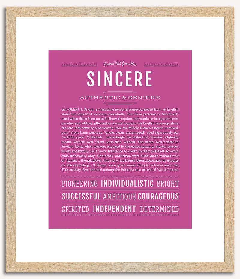 Sincere | Name Art Print