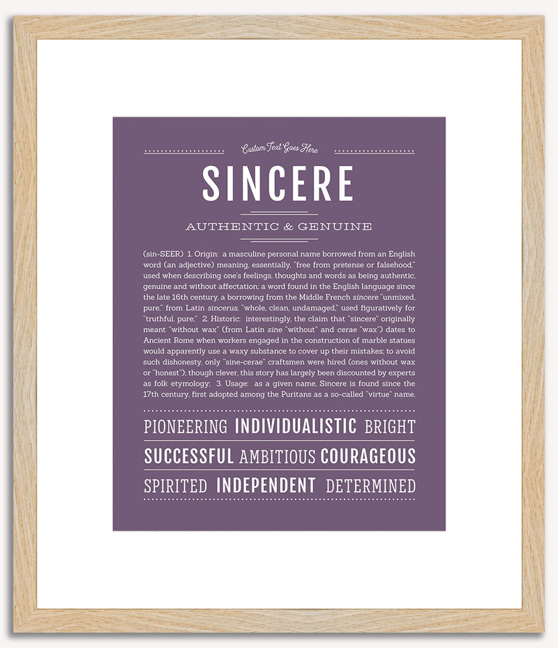 Sincere | Name Art Print