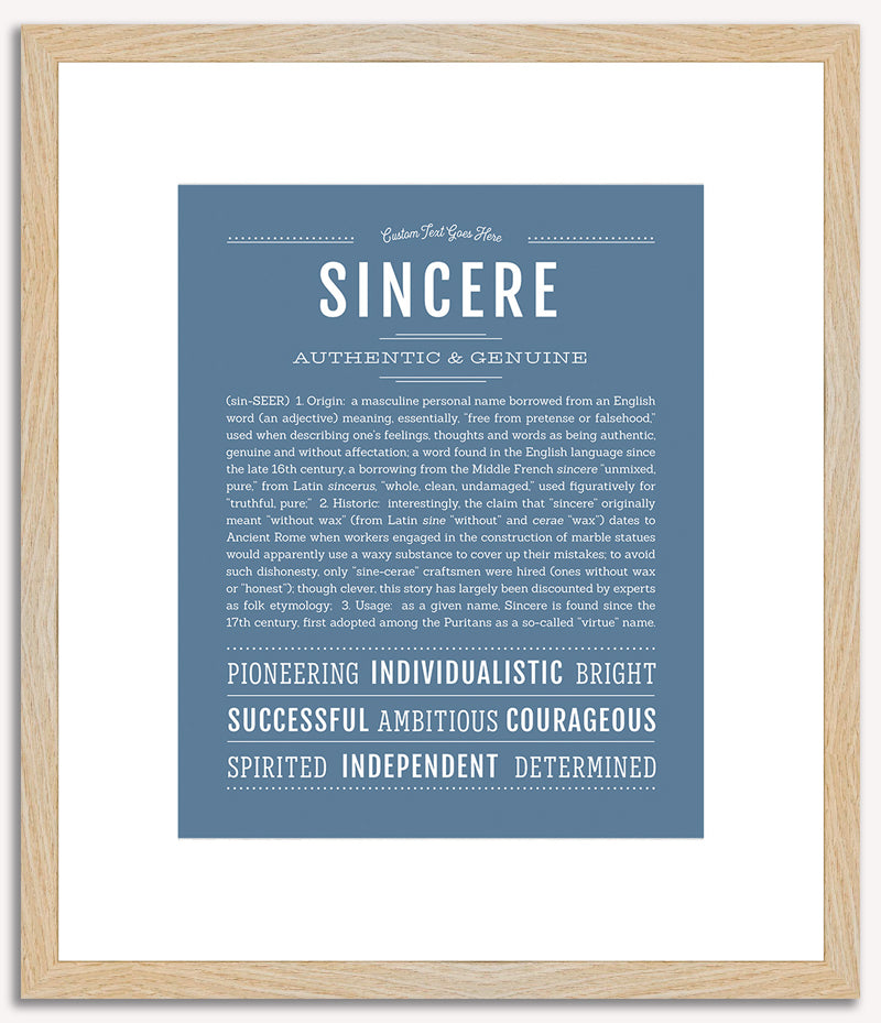 Sincere | Name Art Print