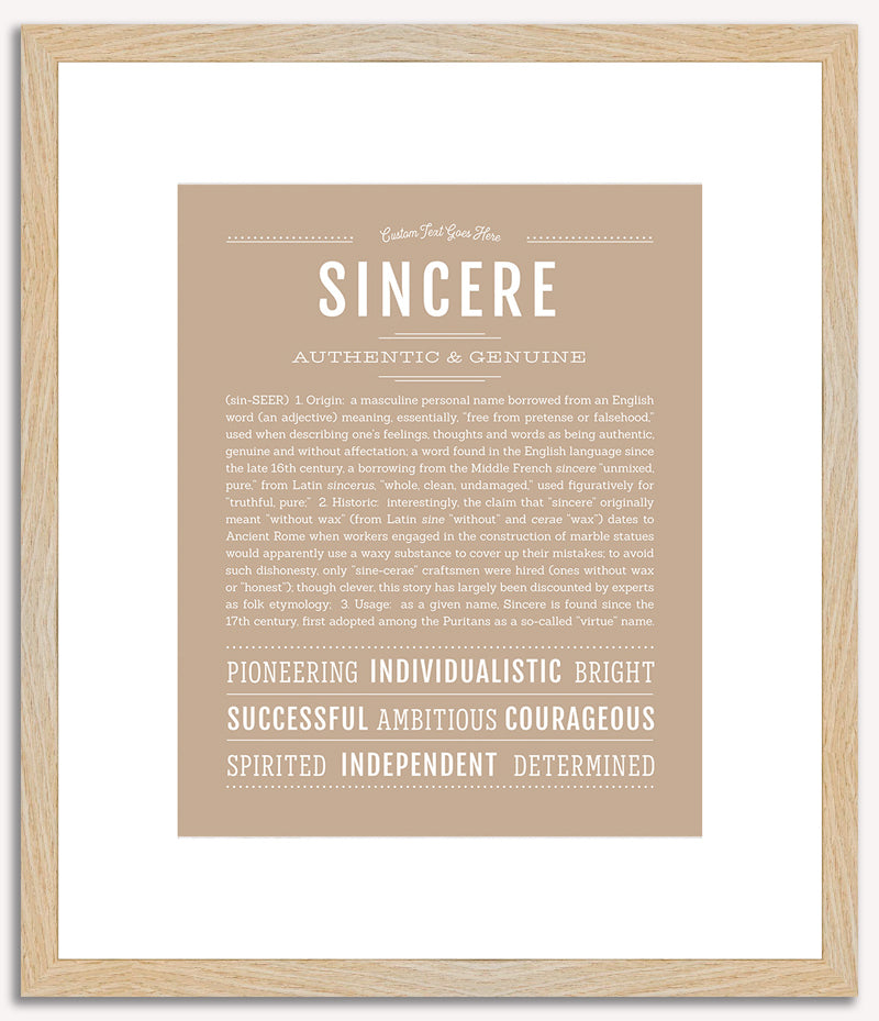 Sincere | Name Art Print