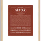 Skylar (female) | Name Art Print