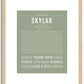 Skylar (female) | Name Art Print