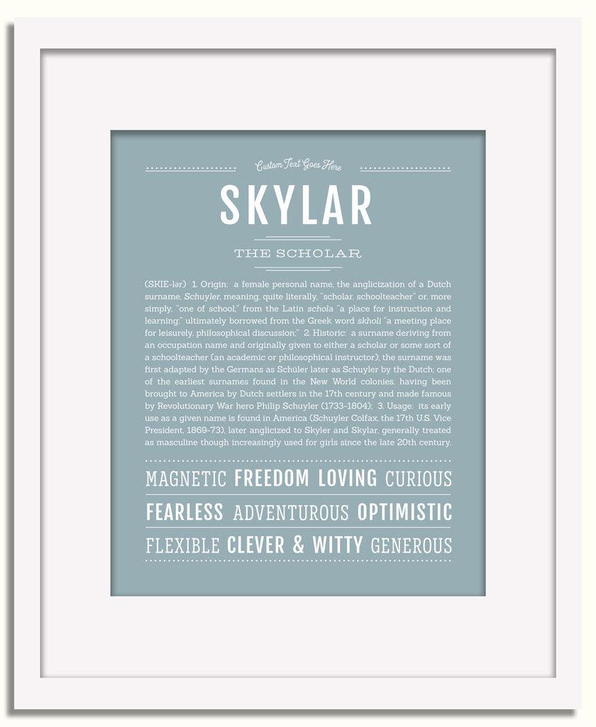 Frame Options | Powder Blue | White Frame, Matted