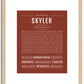 Skyler (female) | Name Art Print