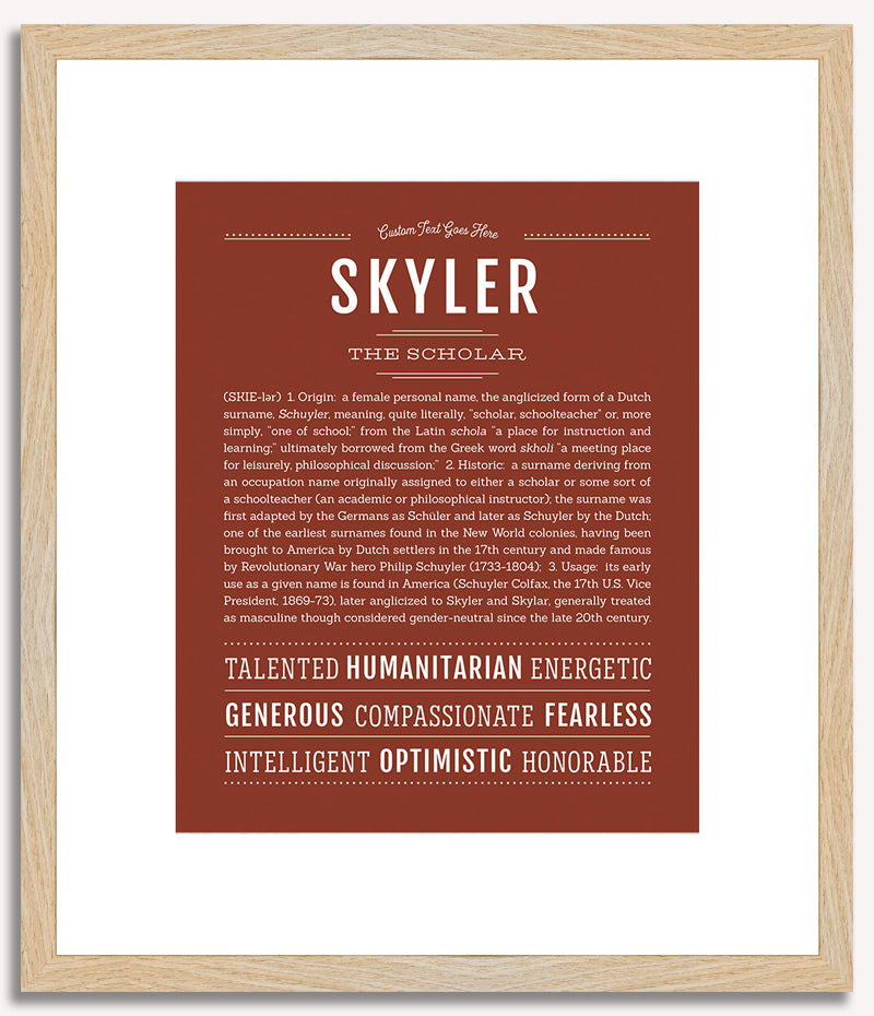 Skyler (male) | Name Art Print