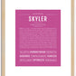 Skyler (male) | Name Art Print