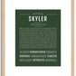 Skyler (male) | Name Art Print