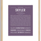 Skyler (female) | Name Art Print