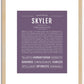 Skyler (male) | Name Art Print