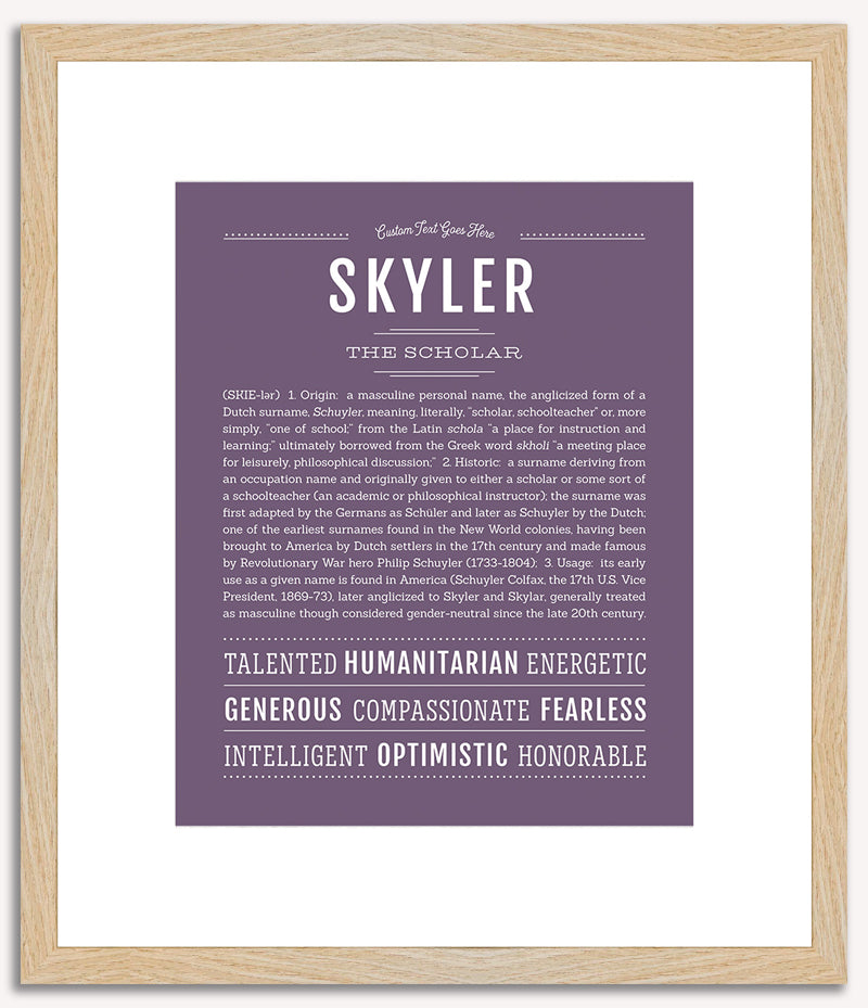 Skyler (male) | Name Art Print