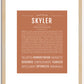 Skyler (male) | Name Art Print