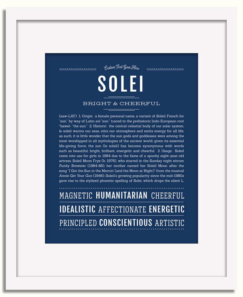 Solei Personalized Name Meaning Art Prints – Name Stories