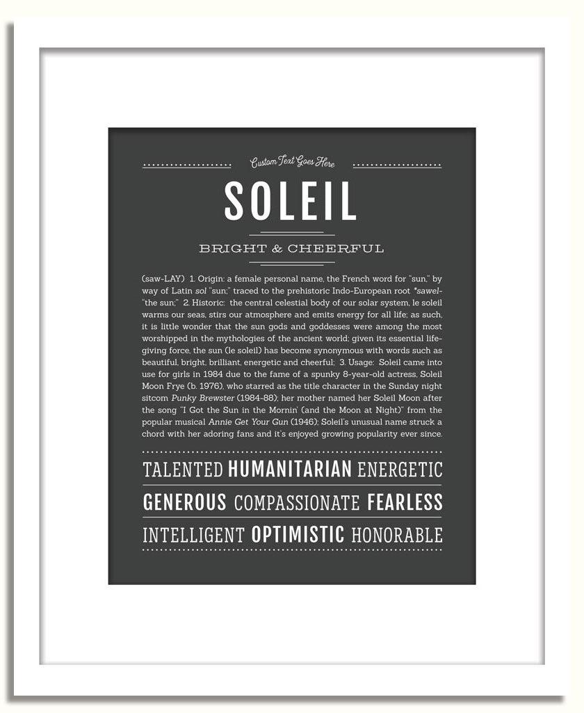 Soleil Personalized Name Meaning Art Prints – Name Stories