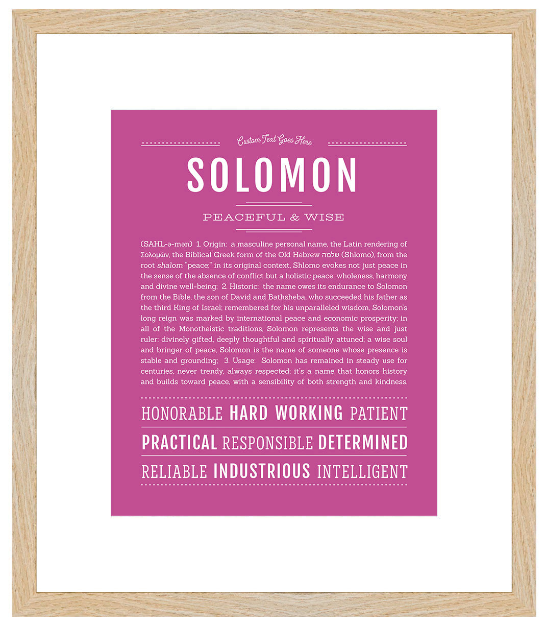 Frame Options | Dark Pink | Maple Frame, Matted