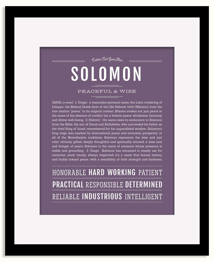 Frame Options | Deep Purple | Black Frame, Matted
